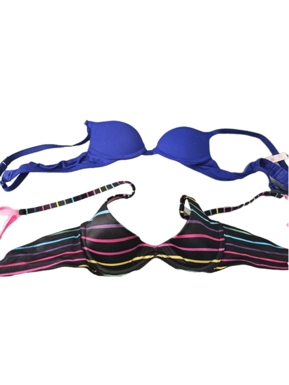 Victoria's Secret Bra Lot (2) Size 32AA Striped/Patterned Multicolor Bra.